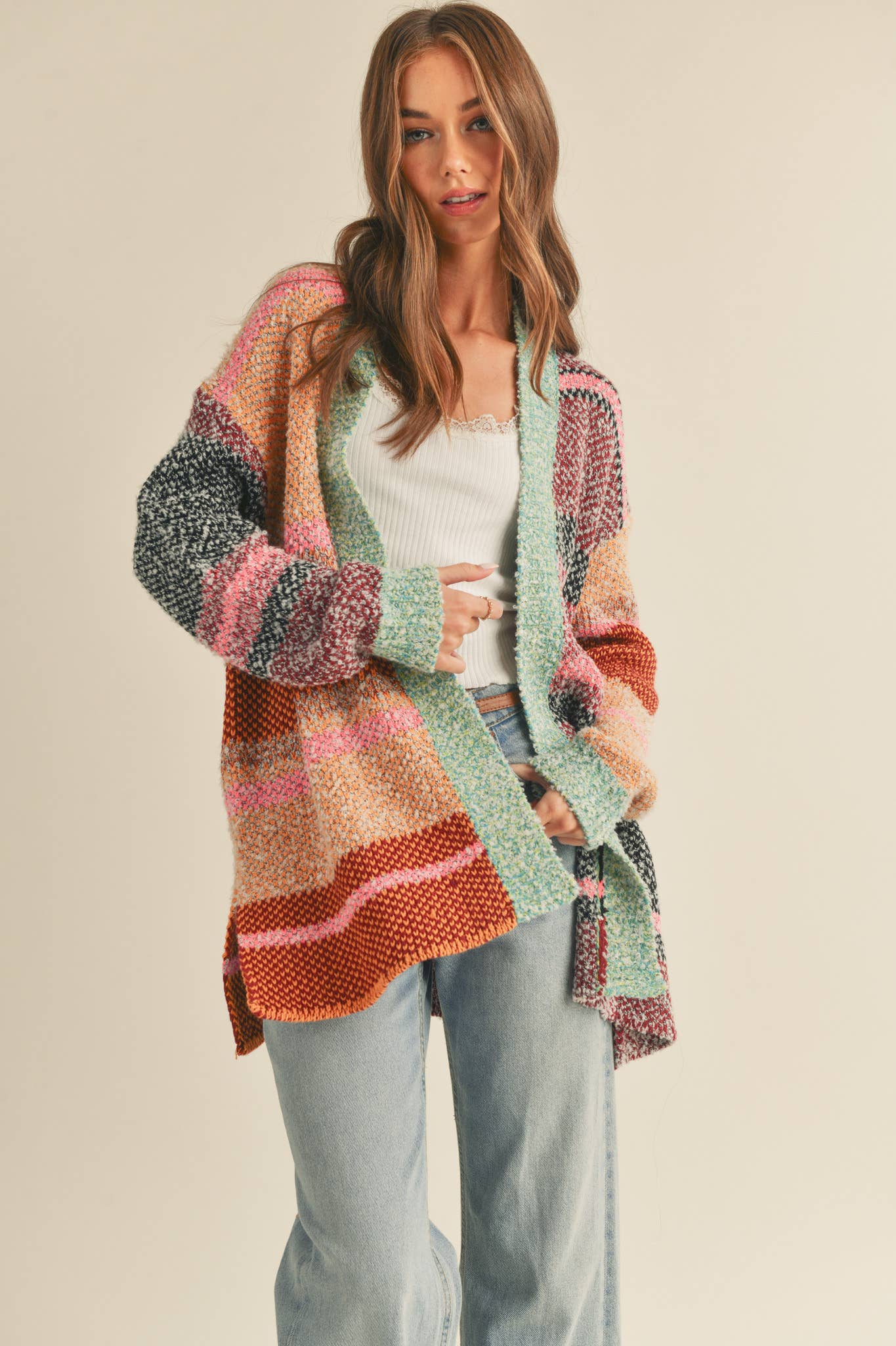 Conley Oversized Color Block Cardigan