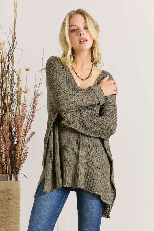 Mia Loose Fit Knitted Sweater- Plus Size - Multiple Colors