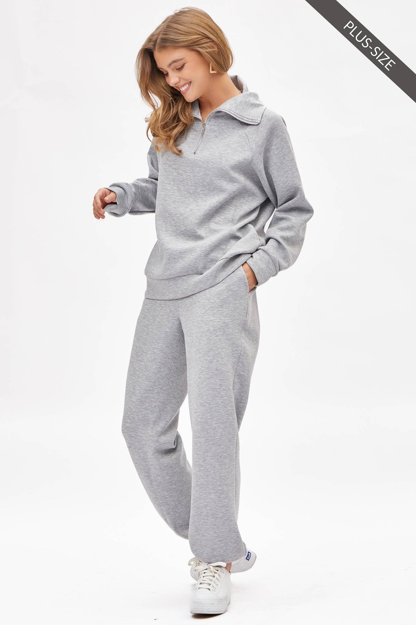 Curvy Quarter Zip Pullover + Jogger Set