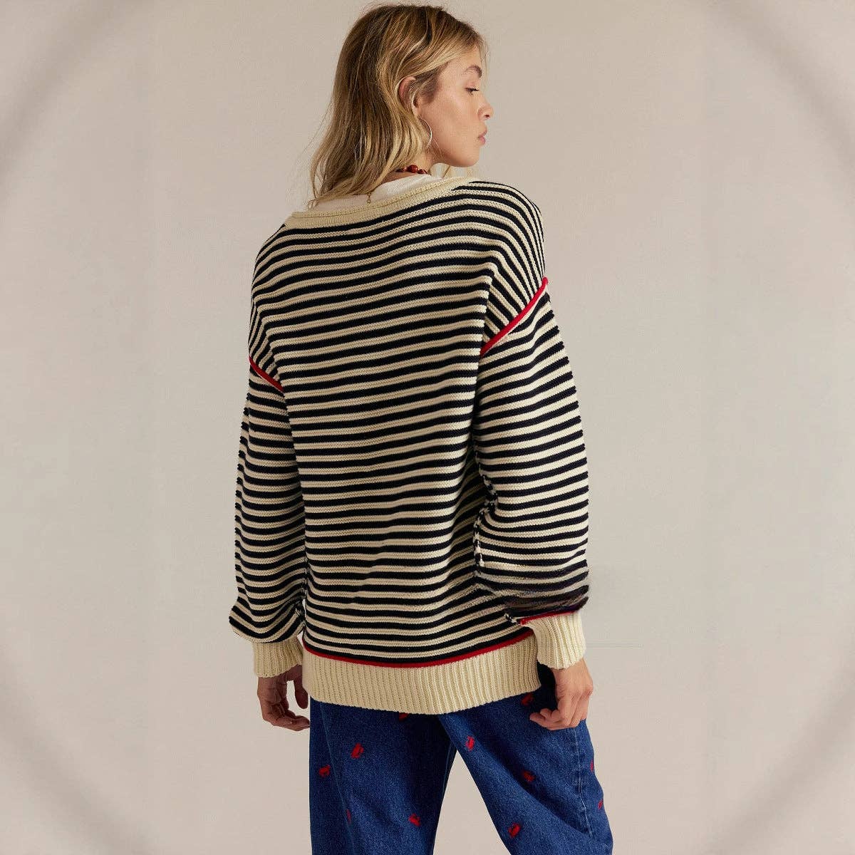 Sutton Striped Crewneck Knit Sweater