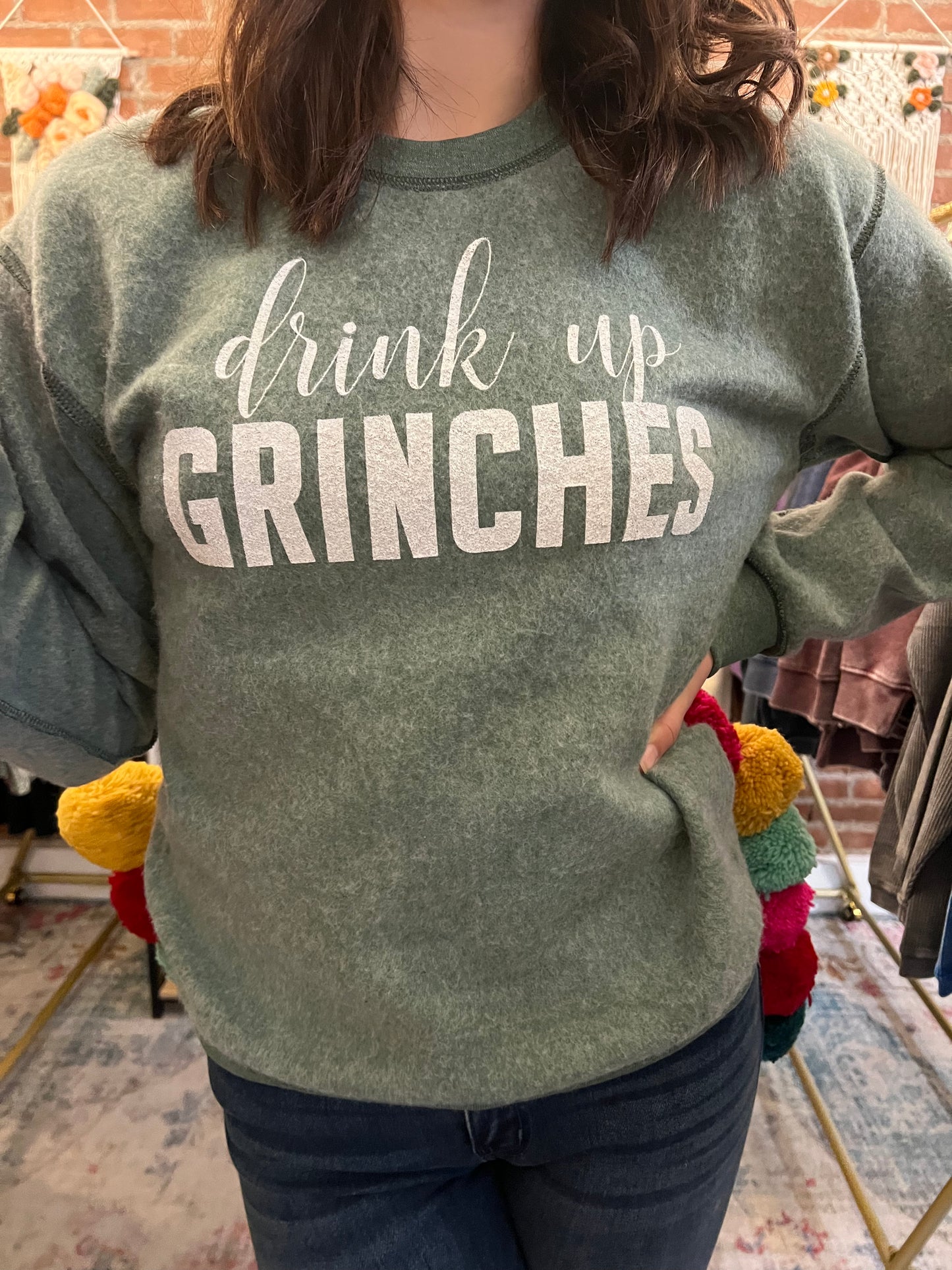 Drink Up Grinches Inverted Sweatshirt