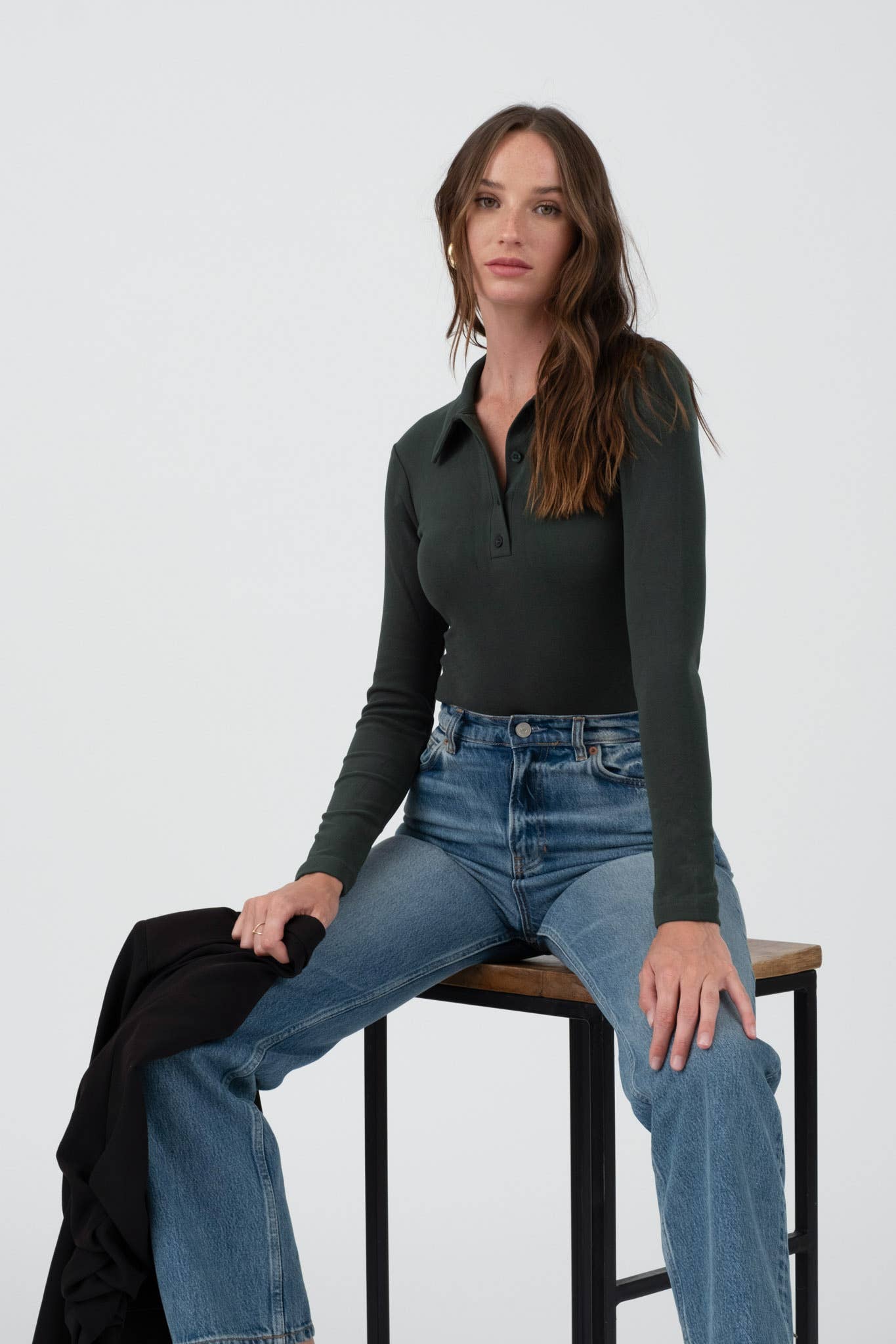 Collared Long Sleeve Bodysuit