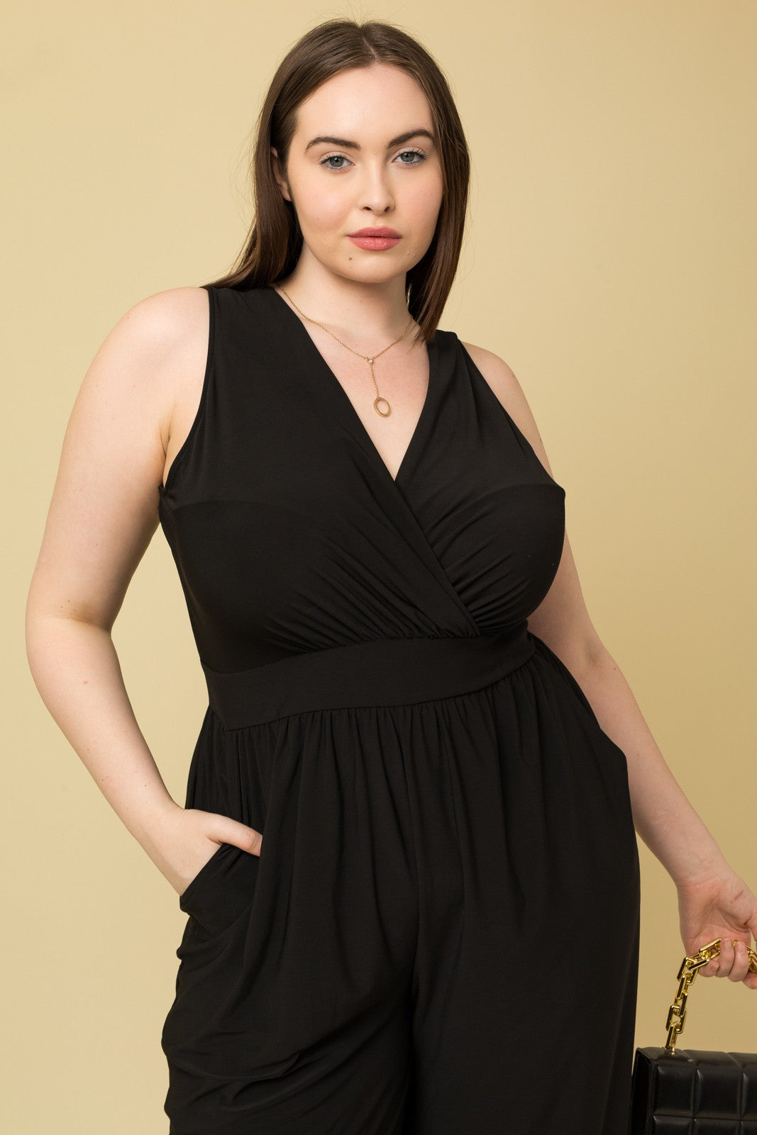 Plus Size Favorite Black Cropped Jumpsuit