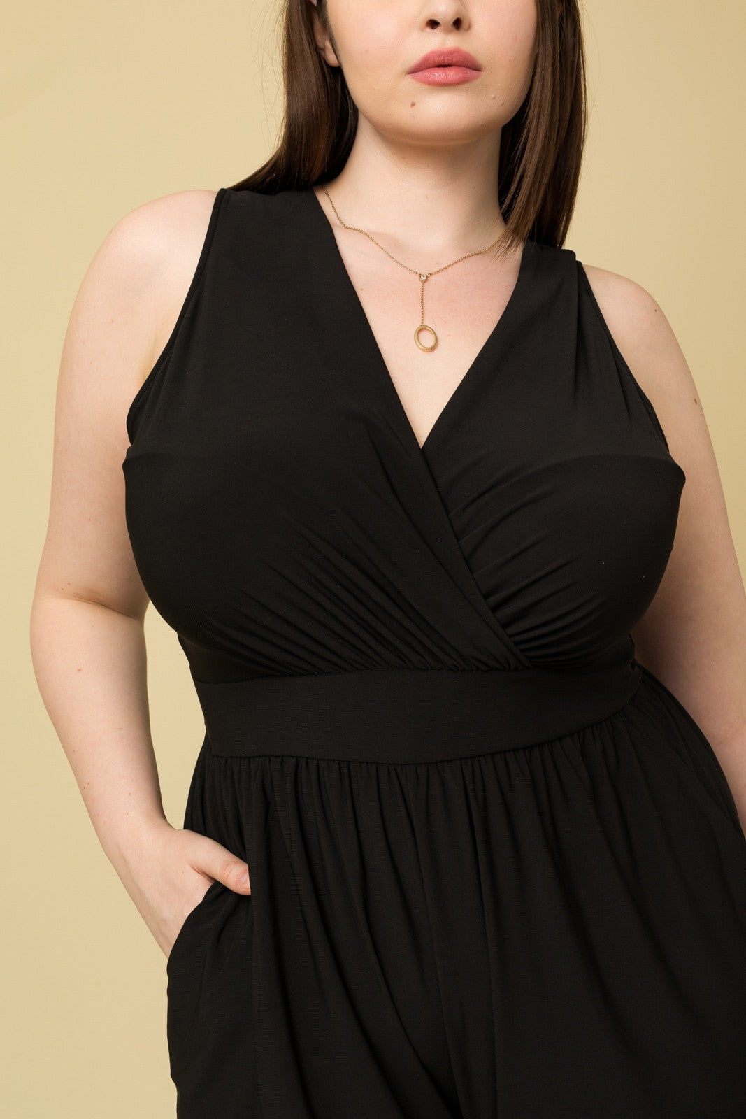 Plus Size Favorite Black Cropped Jumpsuit
