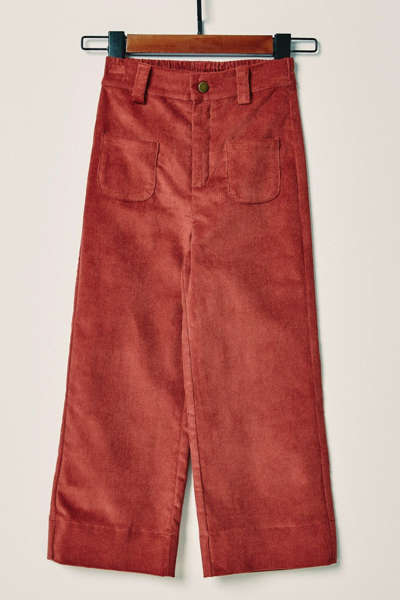 Girl's Corduroy Wide Leg Pants