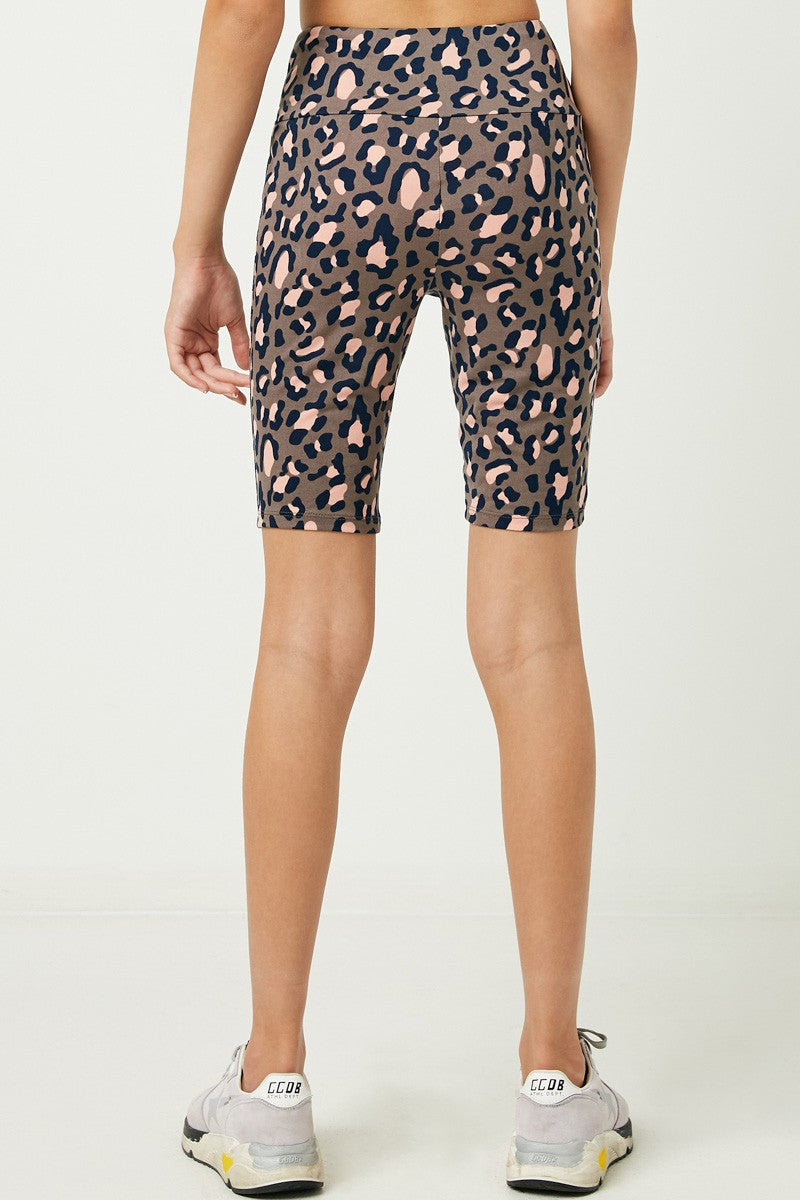 Girl's Leopard Active Shorts