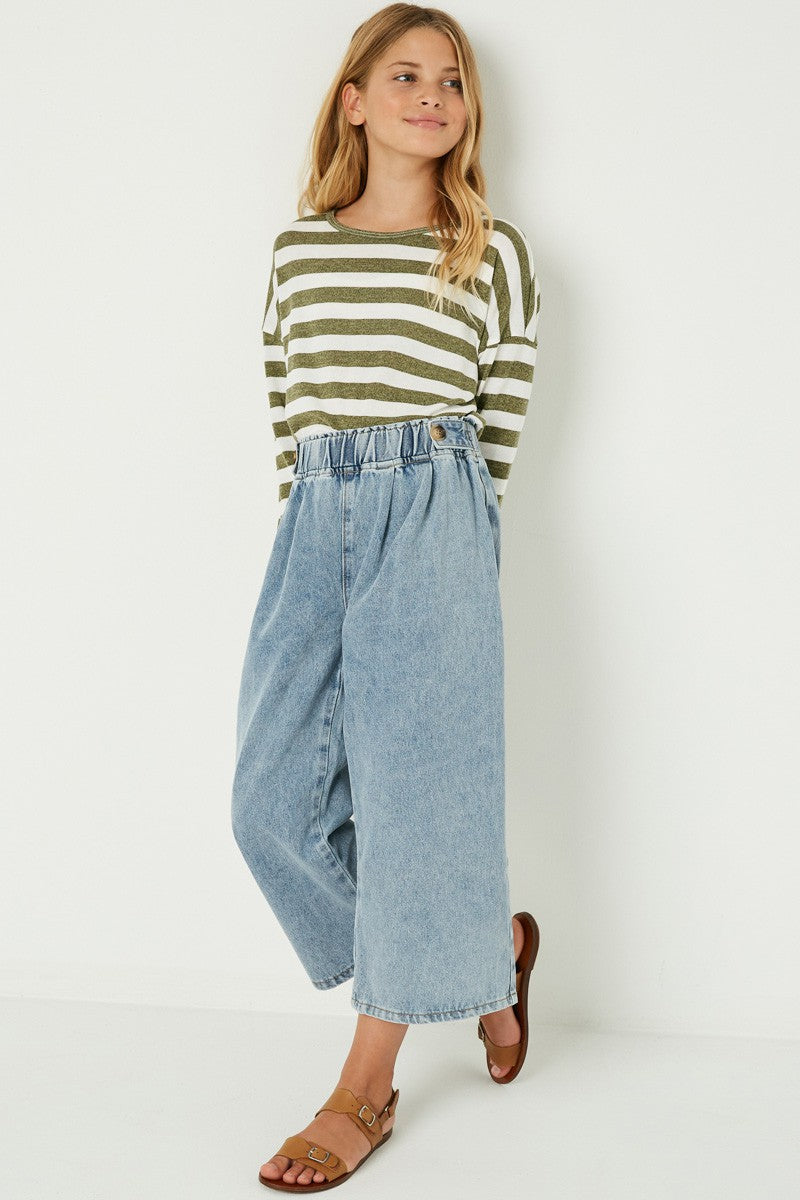 Girl's Cropped Denim Pants
