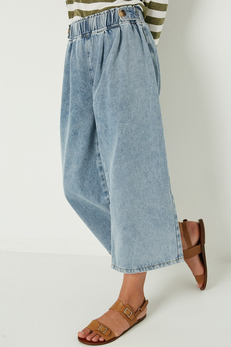 Girl's Cropped Denim Pants