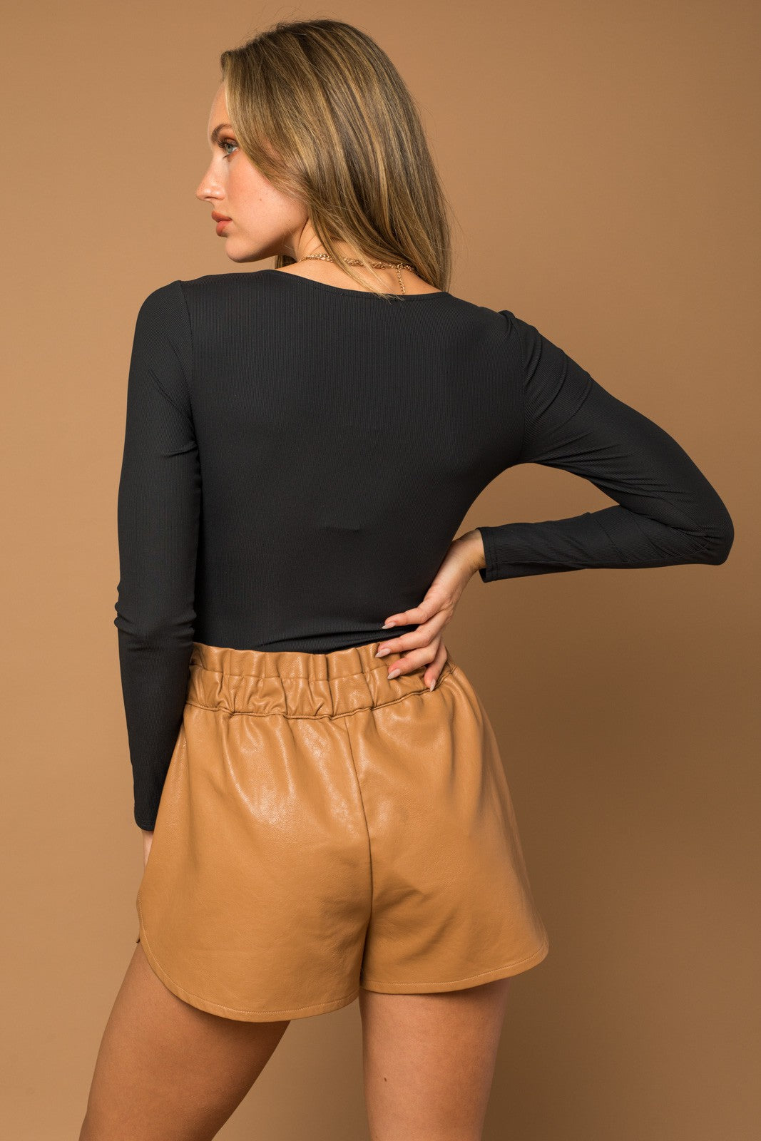 Black Square Neck Bodysuit