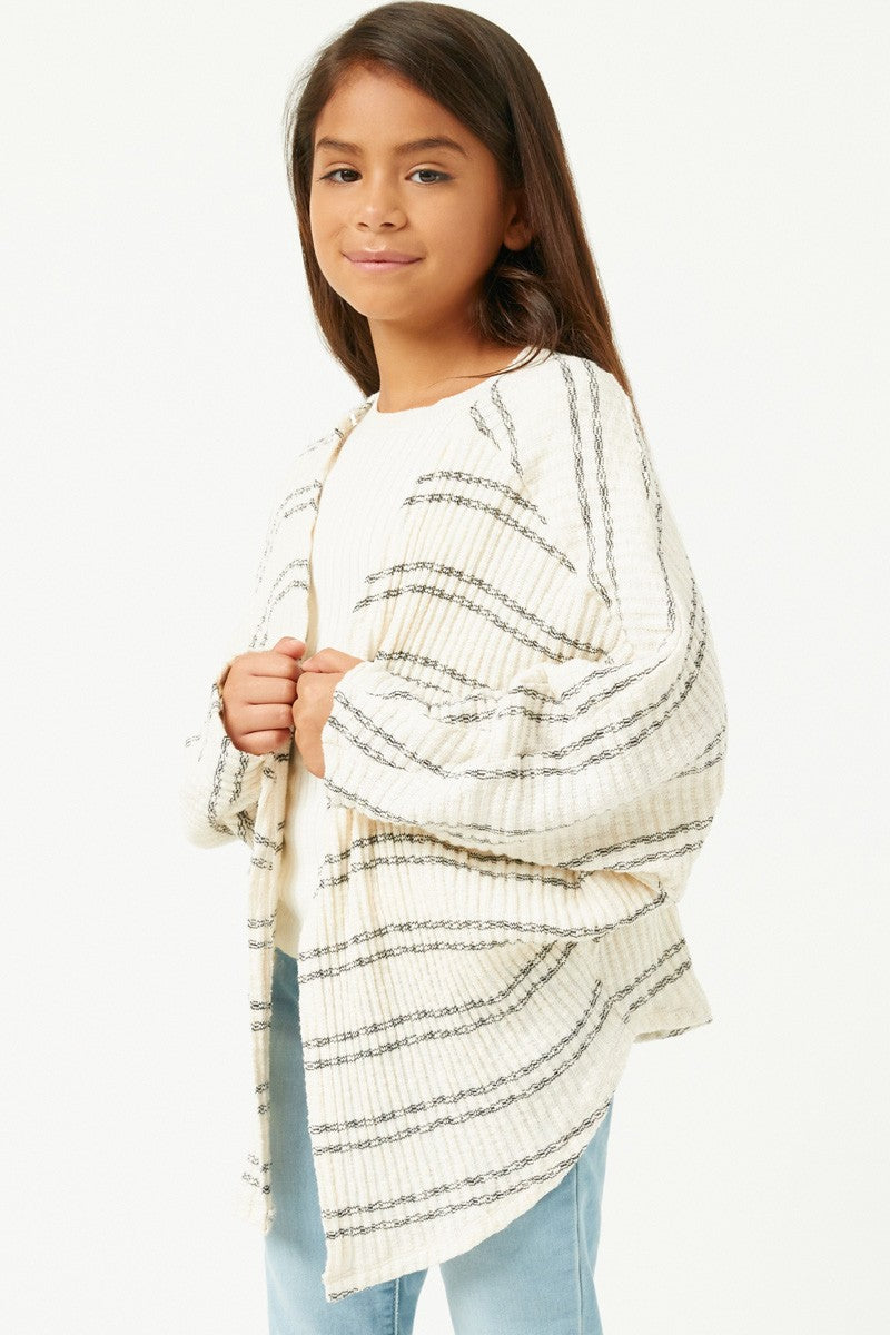 Girl's Striped Cardigan