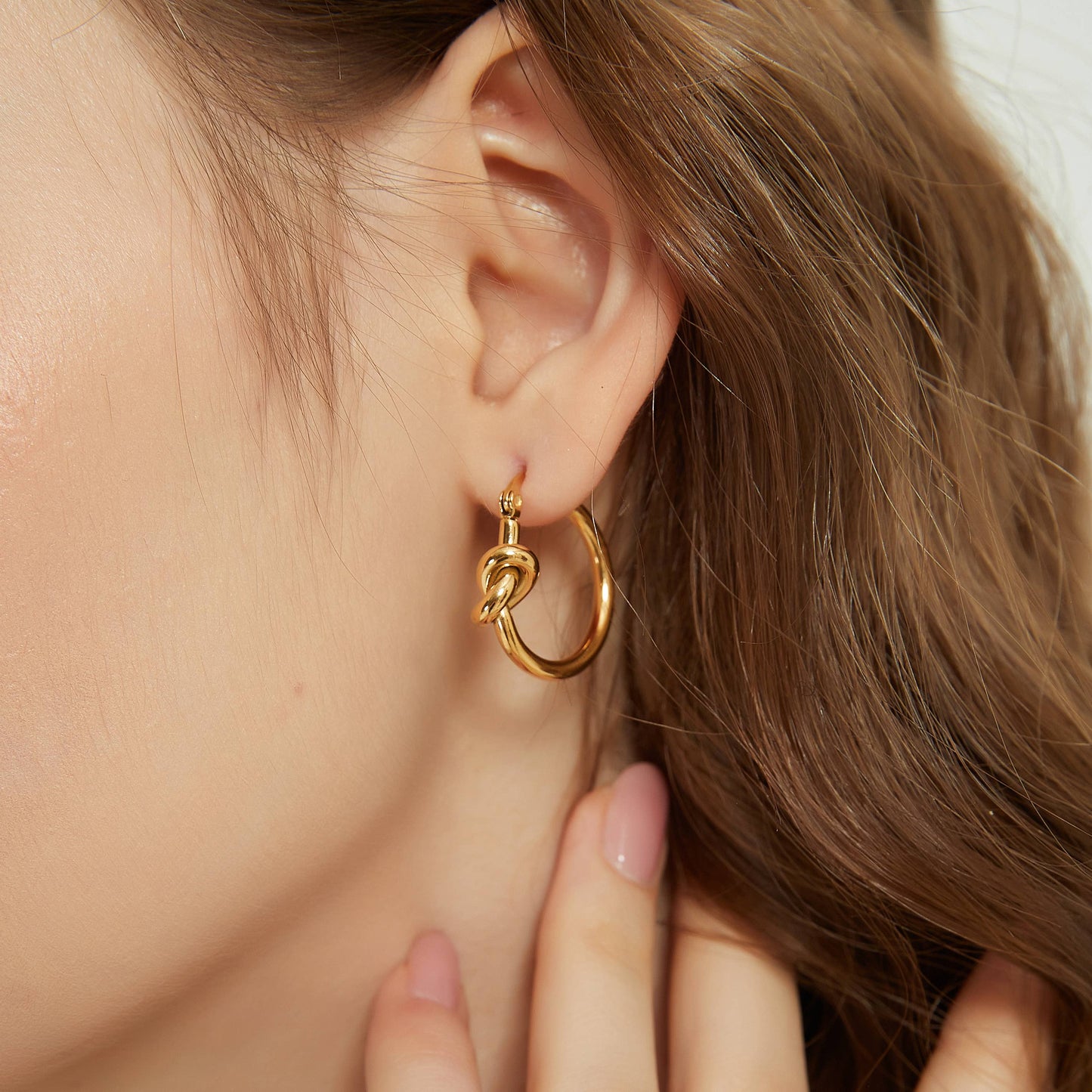 Knot Hoop Earrings - Multiple Colors