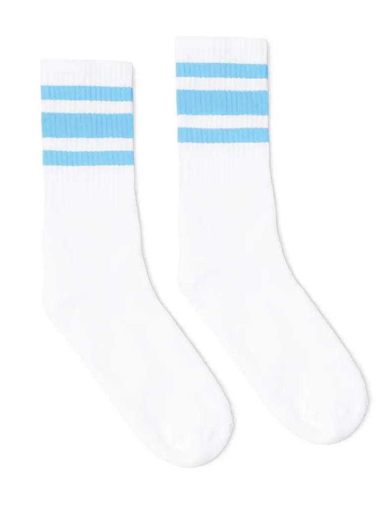 SOCCO Crew White (w/Light Blue Stripes)