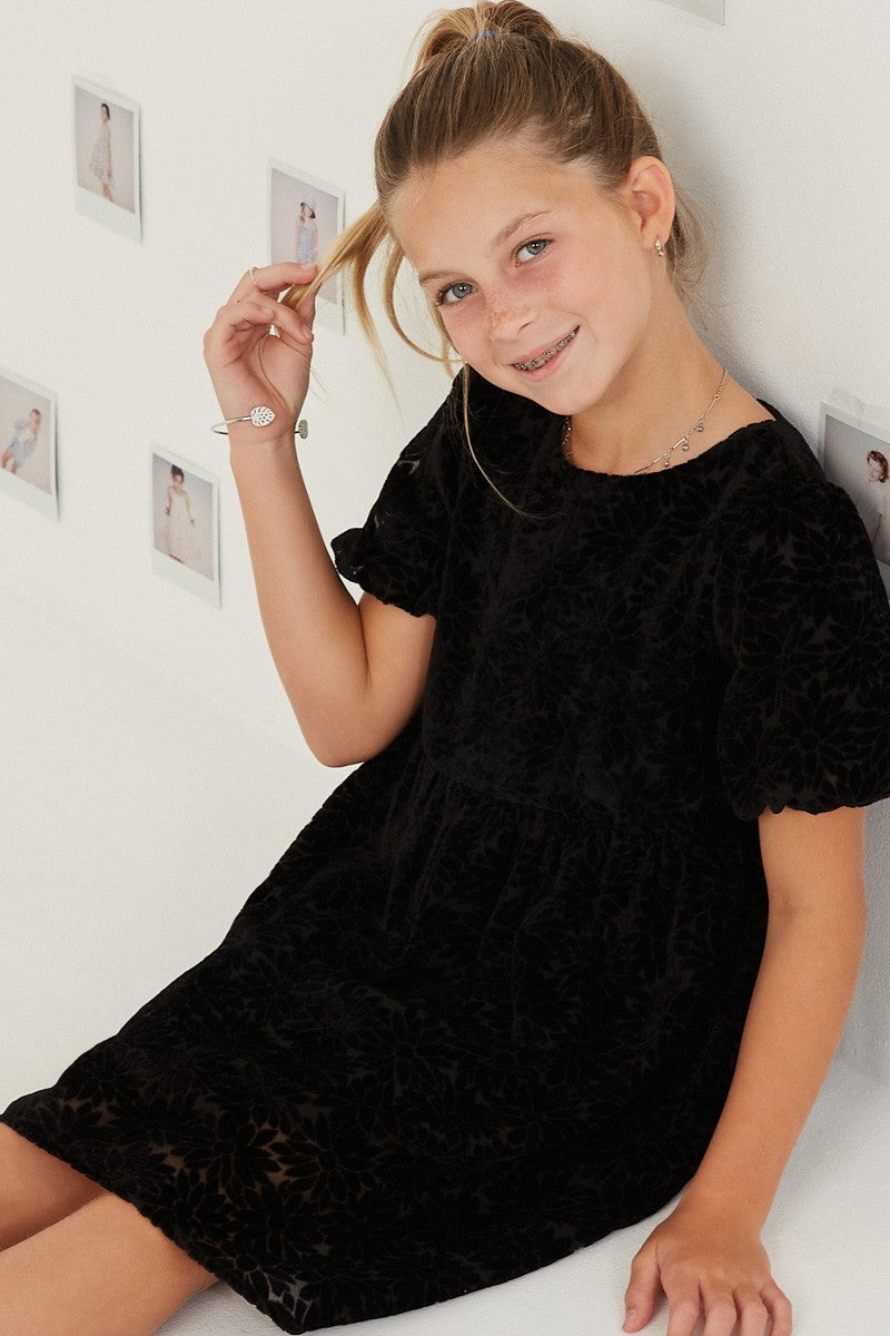 Girl's Floral Burnout Dress