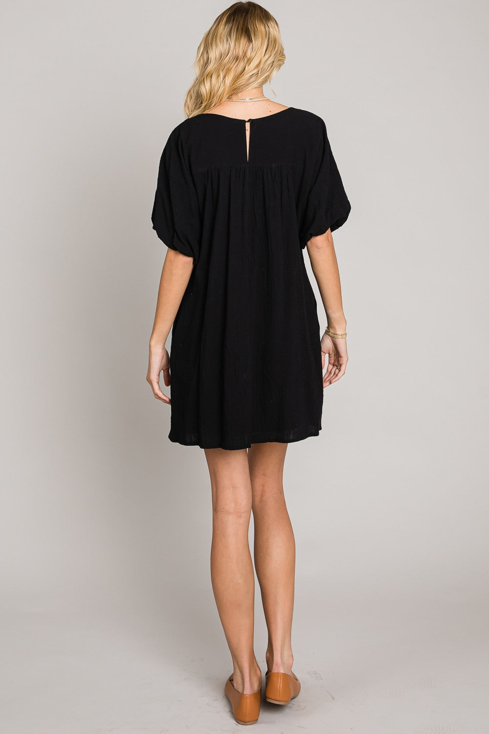 Addison Puff Sleeve Shift Dress - Multiple Colors