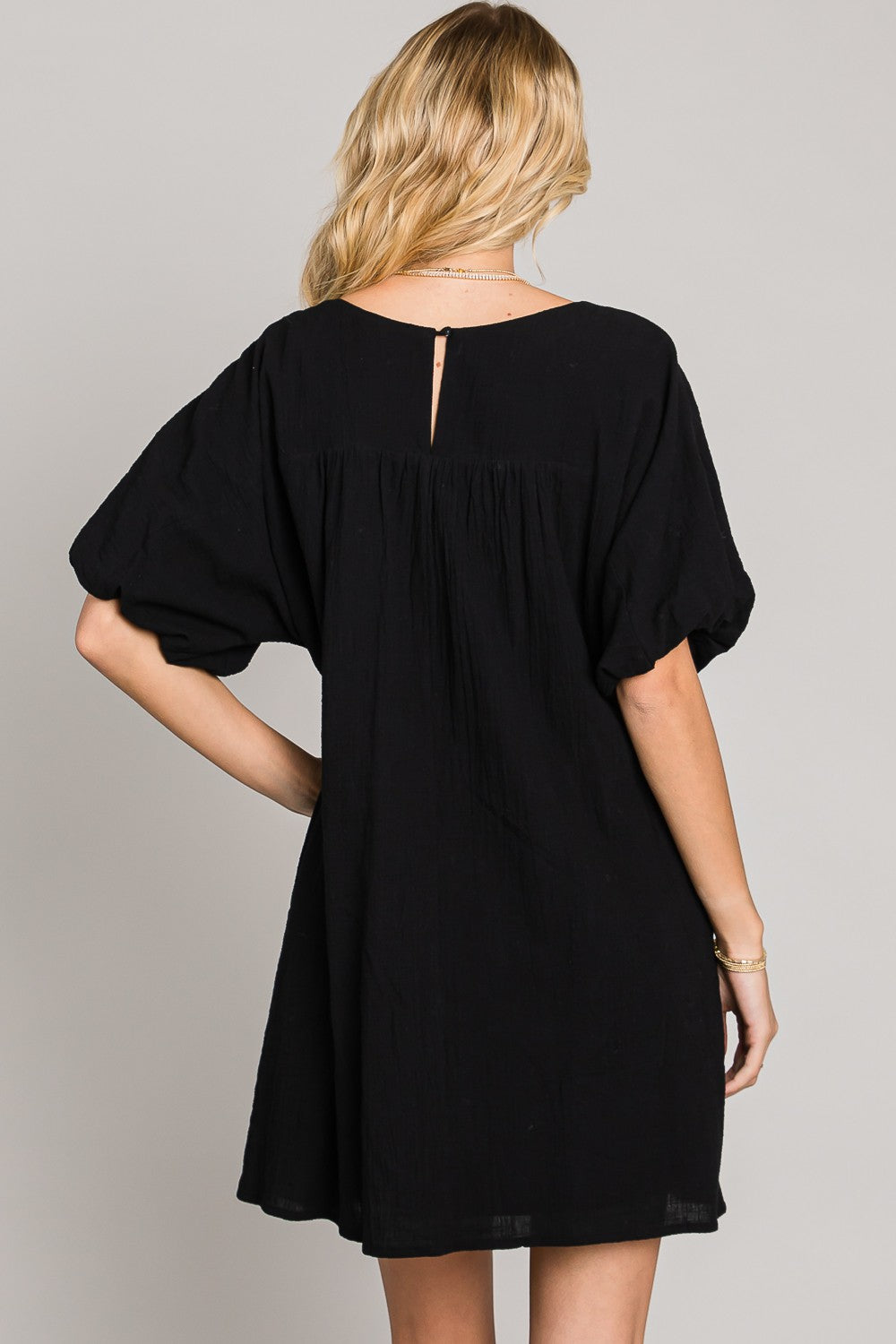 Addison Puff Sleeve Shift Dress - Multiple Colors