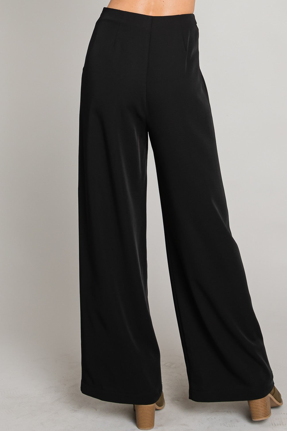 Front Buckle Wide Leg Pant - Multiple Colors