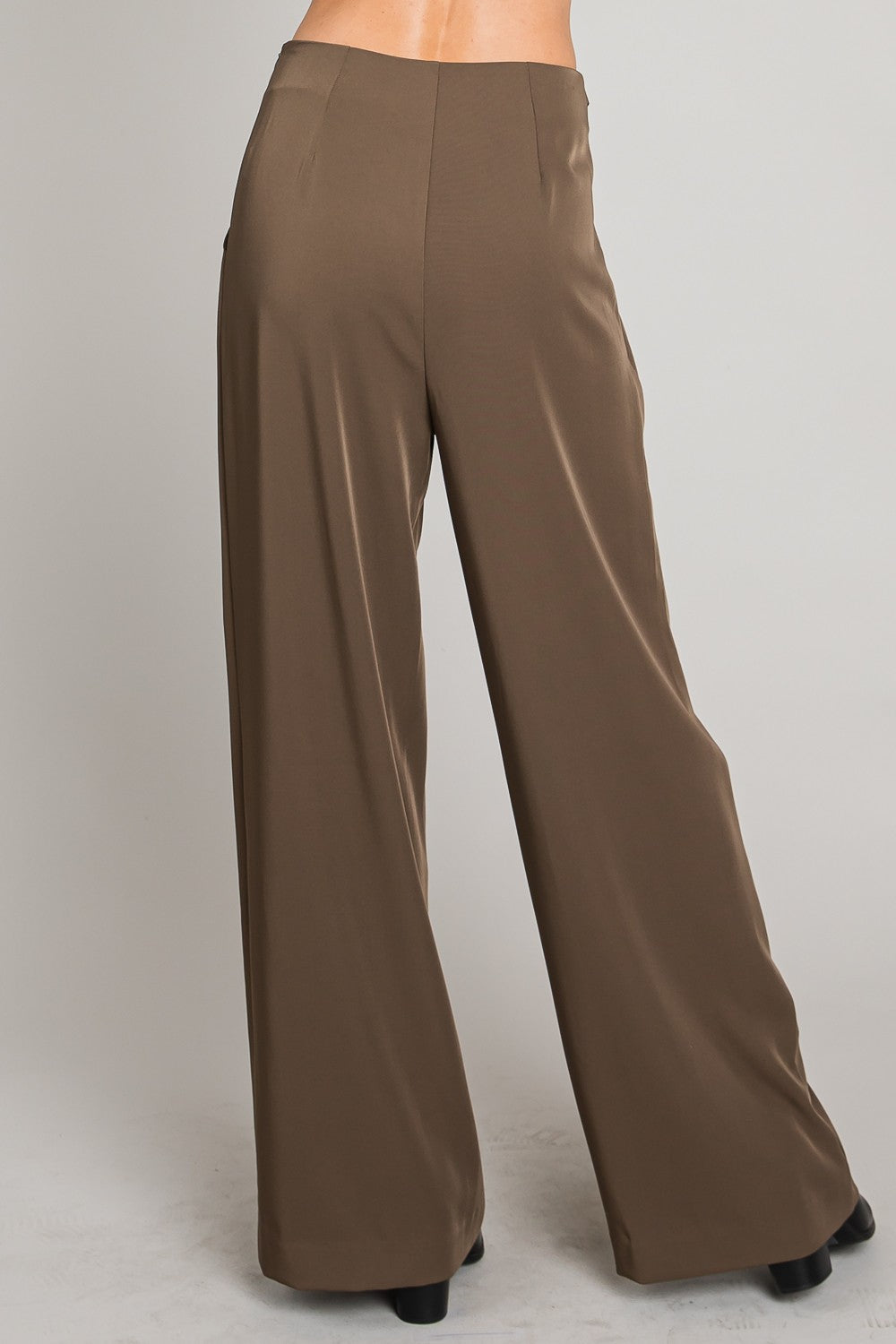 Front Buckle Wide Leg Pant - Multiple Colors