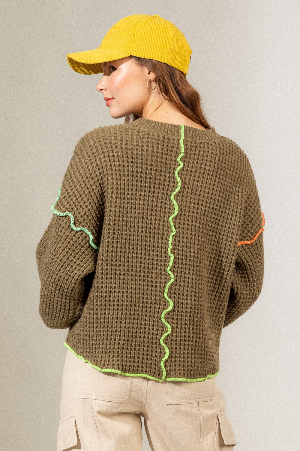 Neon Stitch Detail Sweater