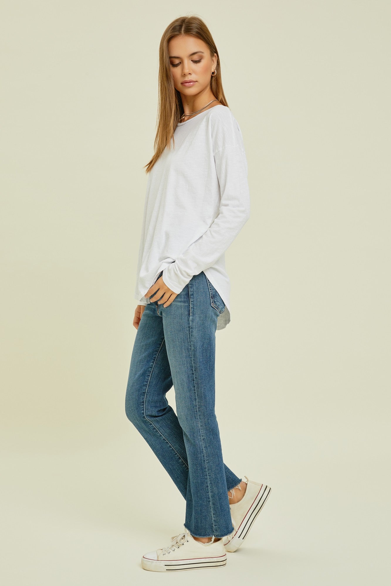 Cotton Round Hem Top