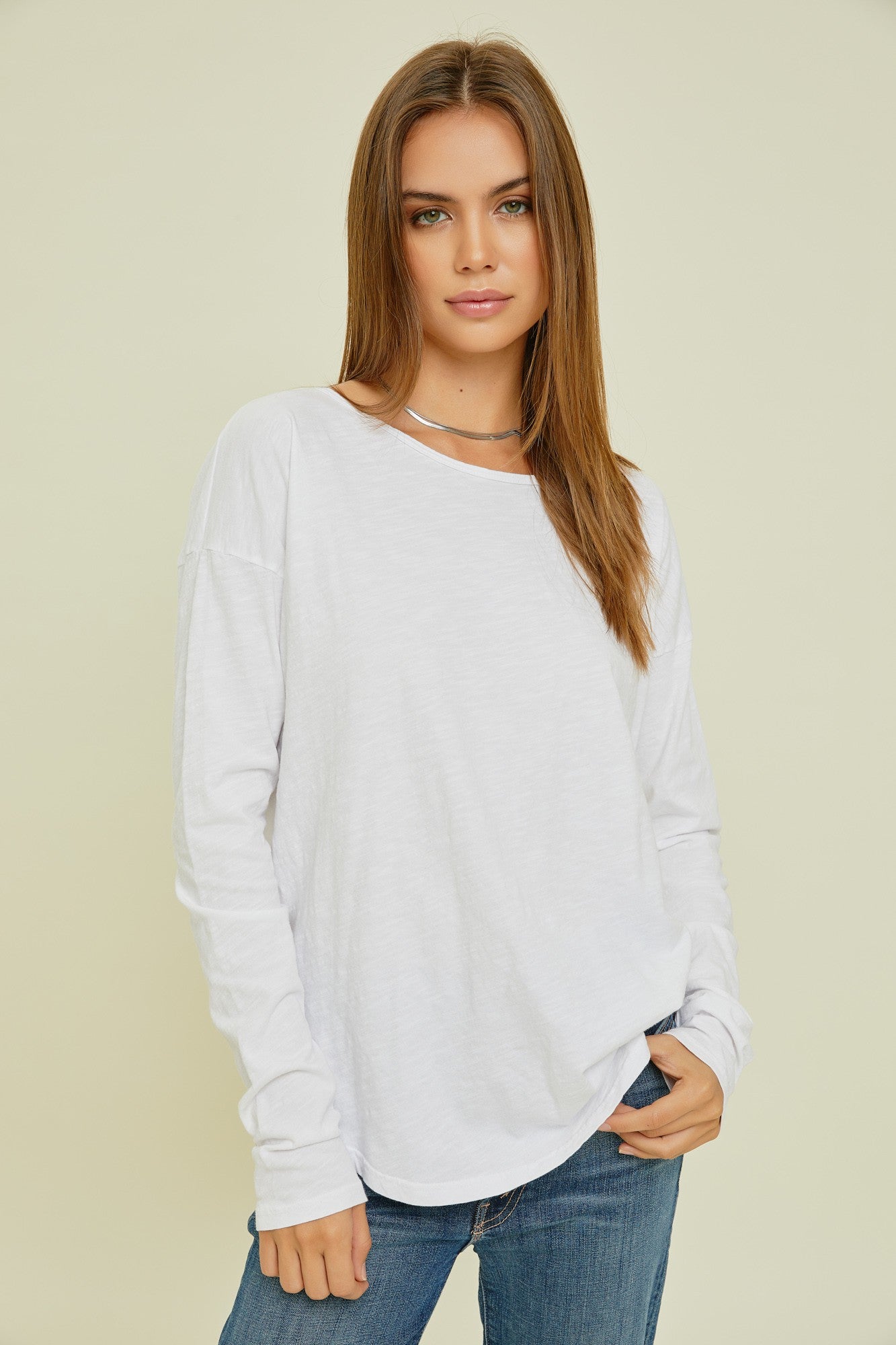 Cotton Round Hem Top