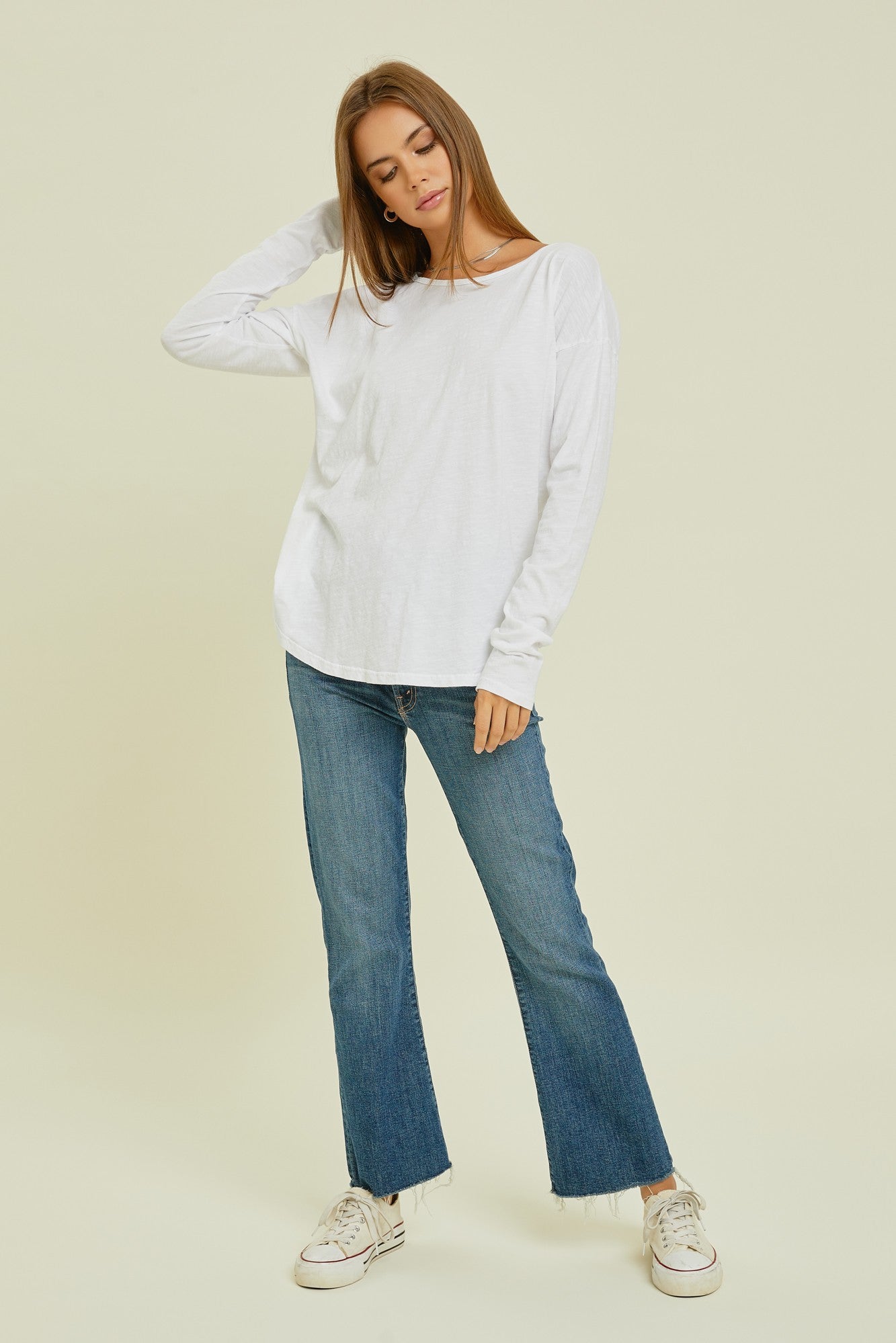 Cotton Round Hem Top