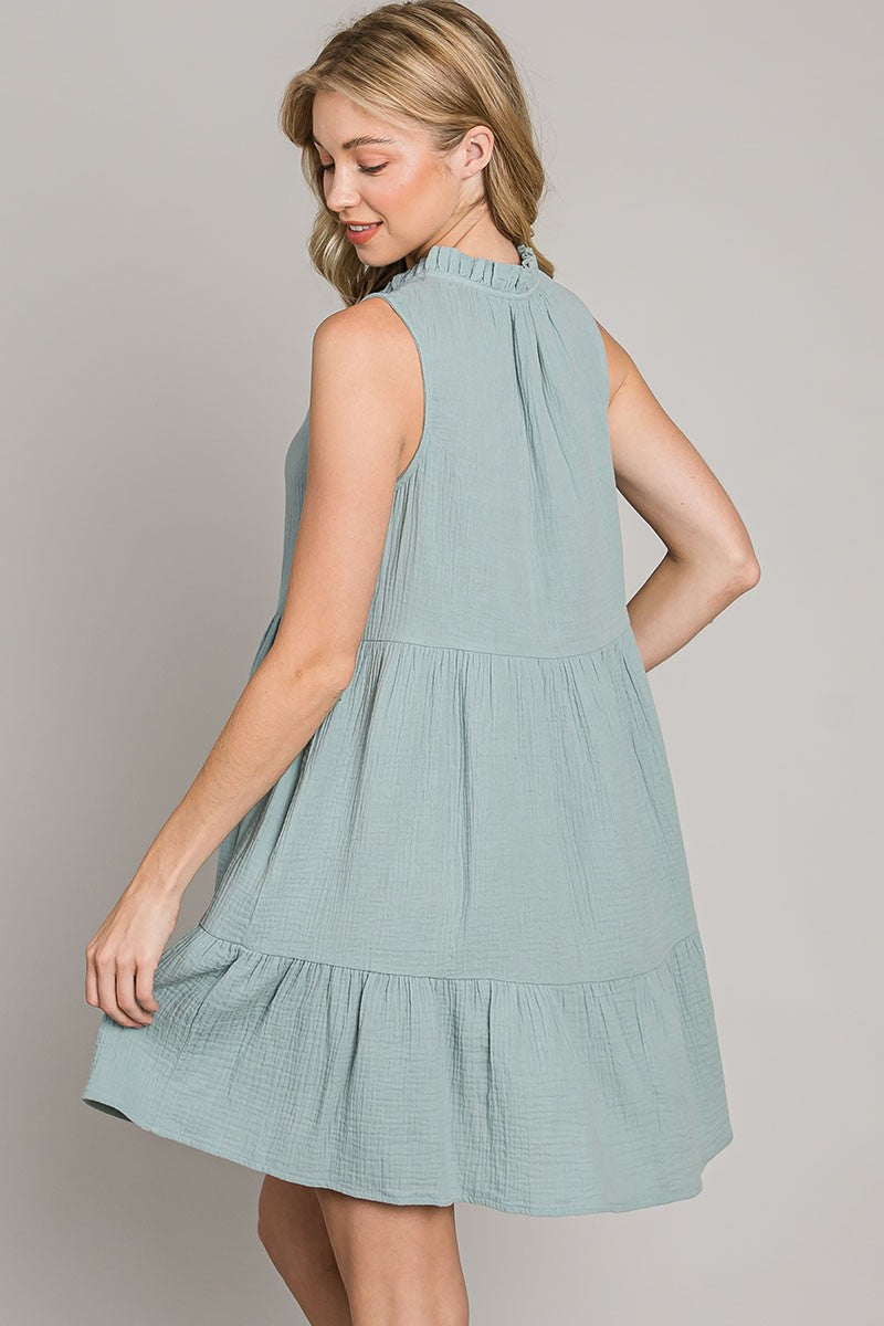 Mandie Tassel Ruffle Dress - Multiple Colors