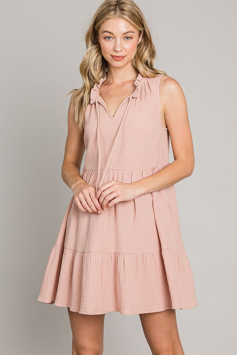 Mandie Tassel Ruffle Dress - Multiple Colors
