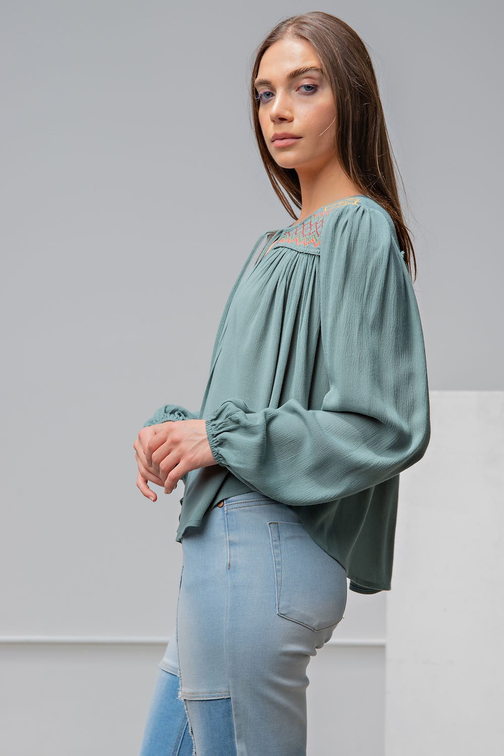 Embroidered Boho Blouse