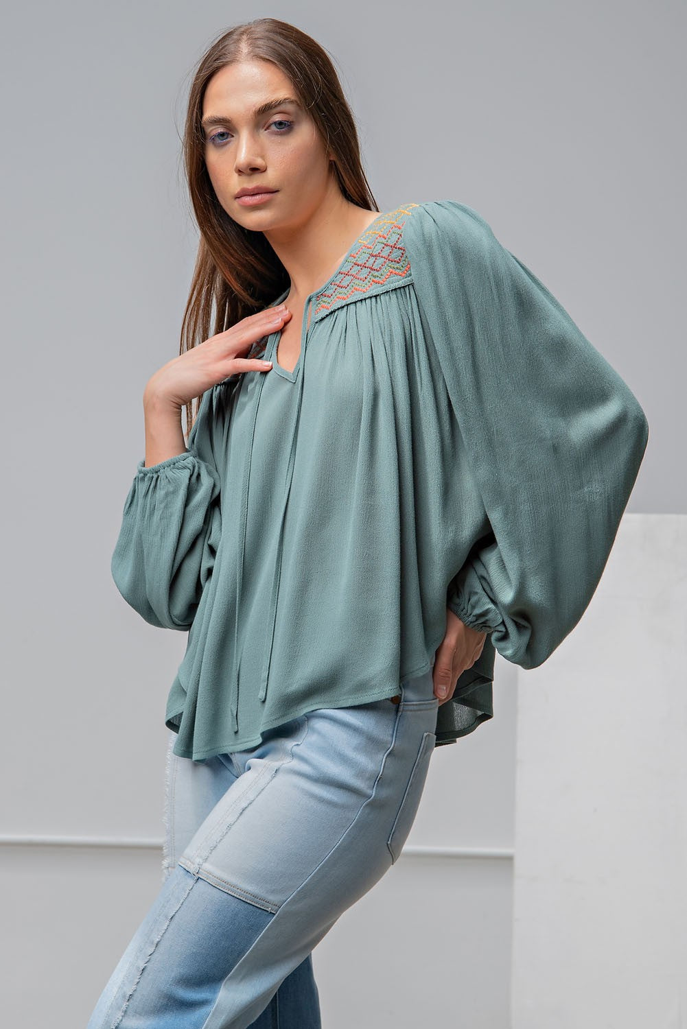 Embroidered Boho Blouse