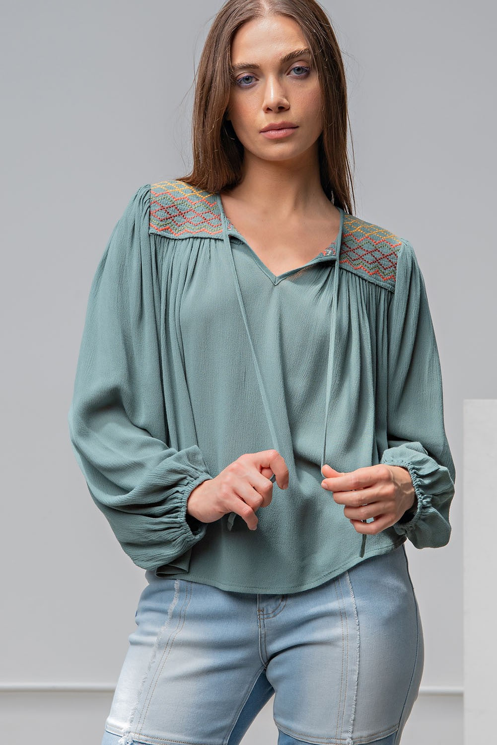 Embroidered Boho Blouse
