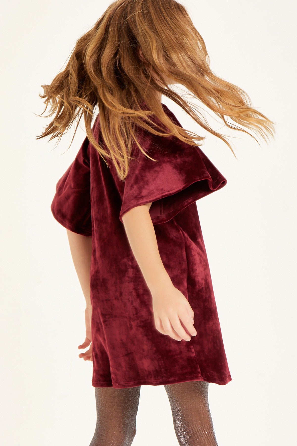 Girl's A Line Velvet Dress