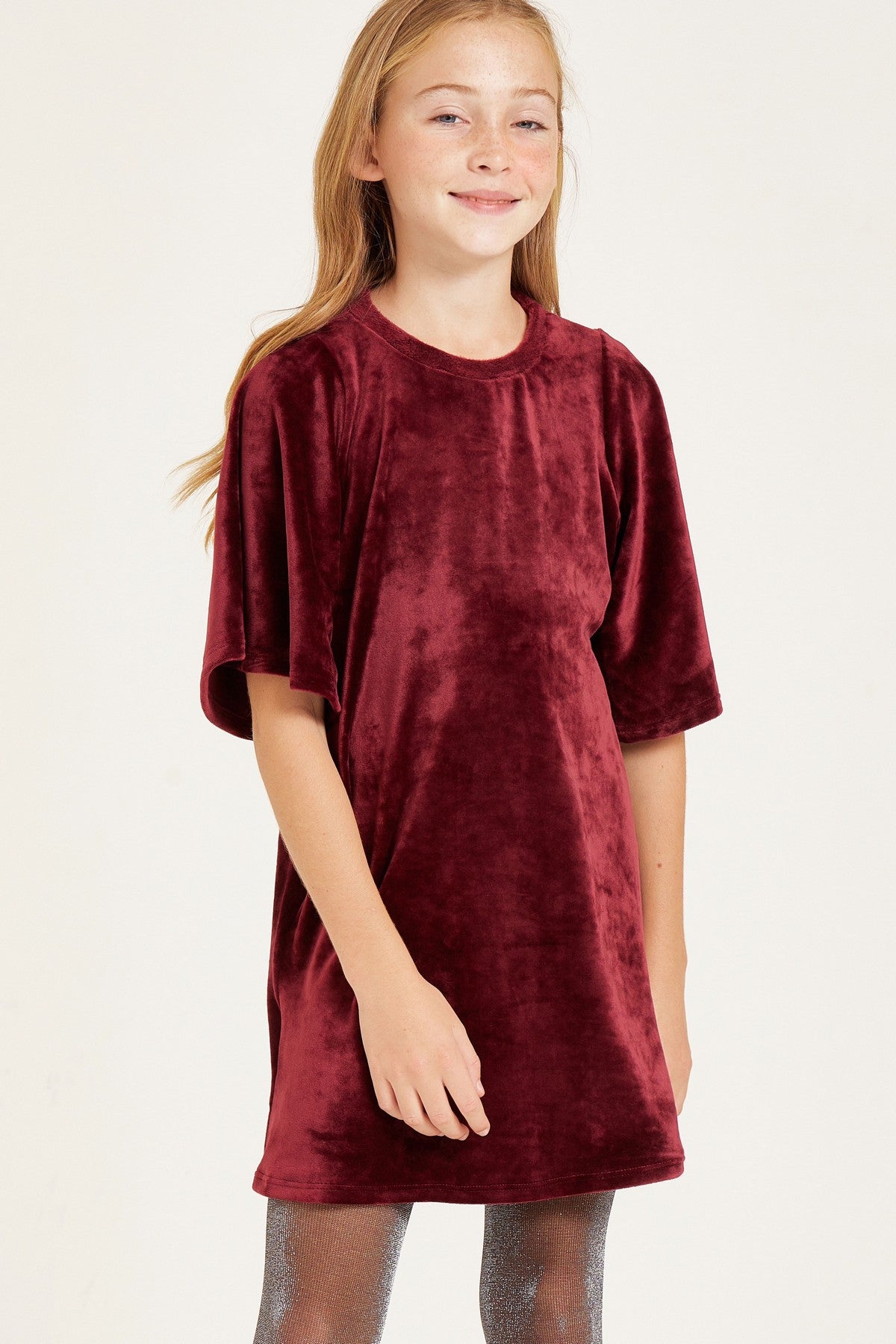 Girl's A Line Velvet Dress