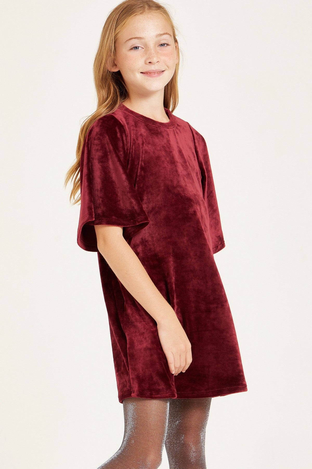 Girl's A Line Velvet Dress