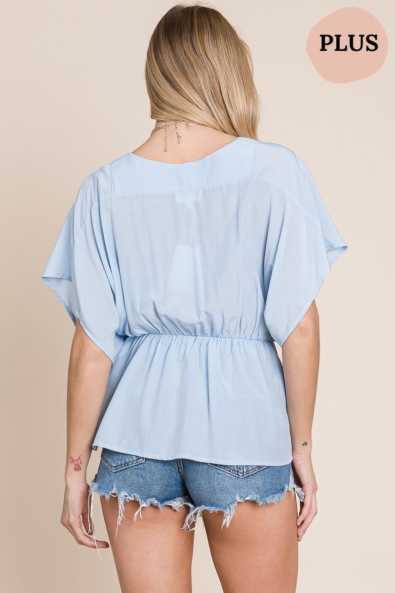 Plus Size Suzi Surplice Top- Multiple Colors