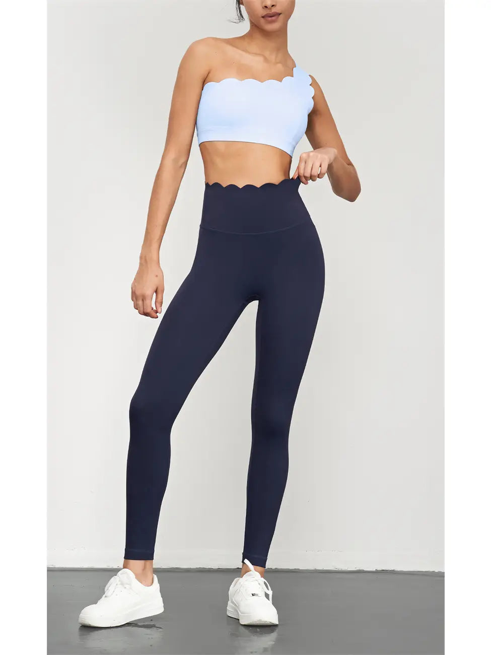 Scalloped High Waist Seamless Leggings