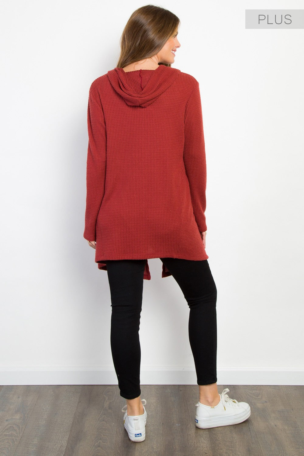 Plus Size Brick Waffle Cardigan