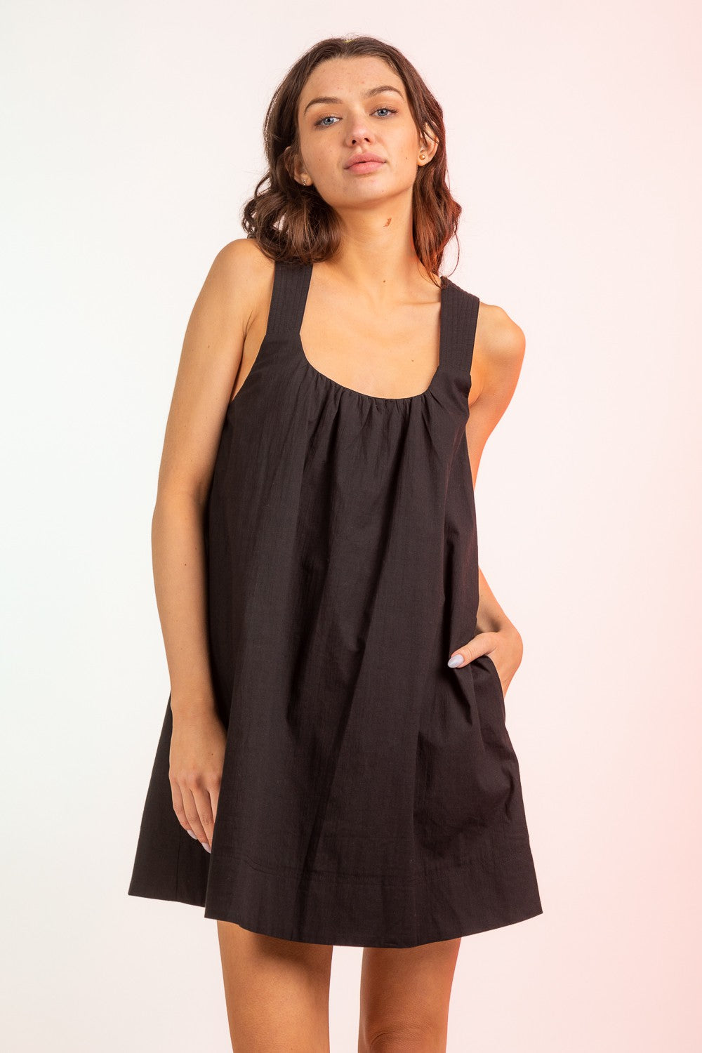 Criss Cross Strappy Black Dress