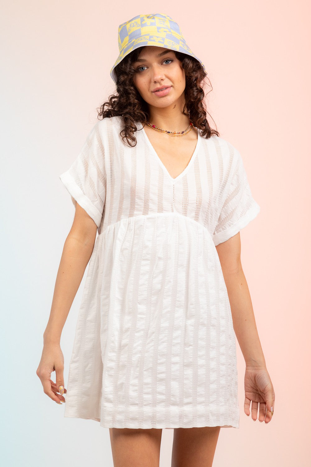 White Open Weave Swim Cover Up