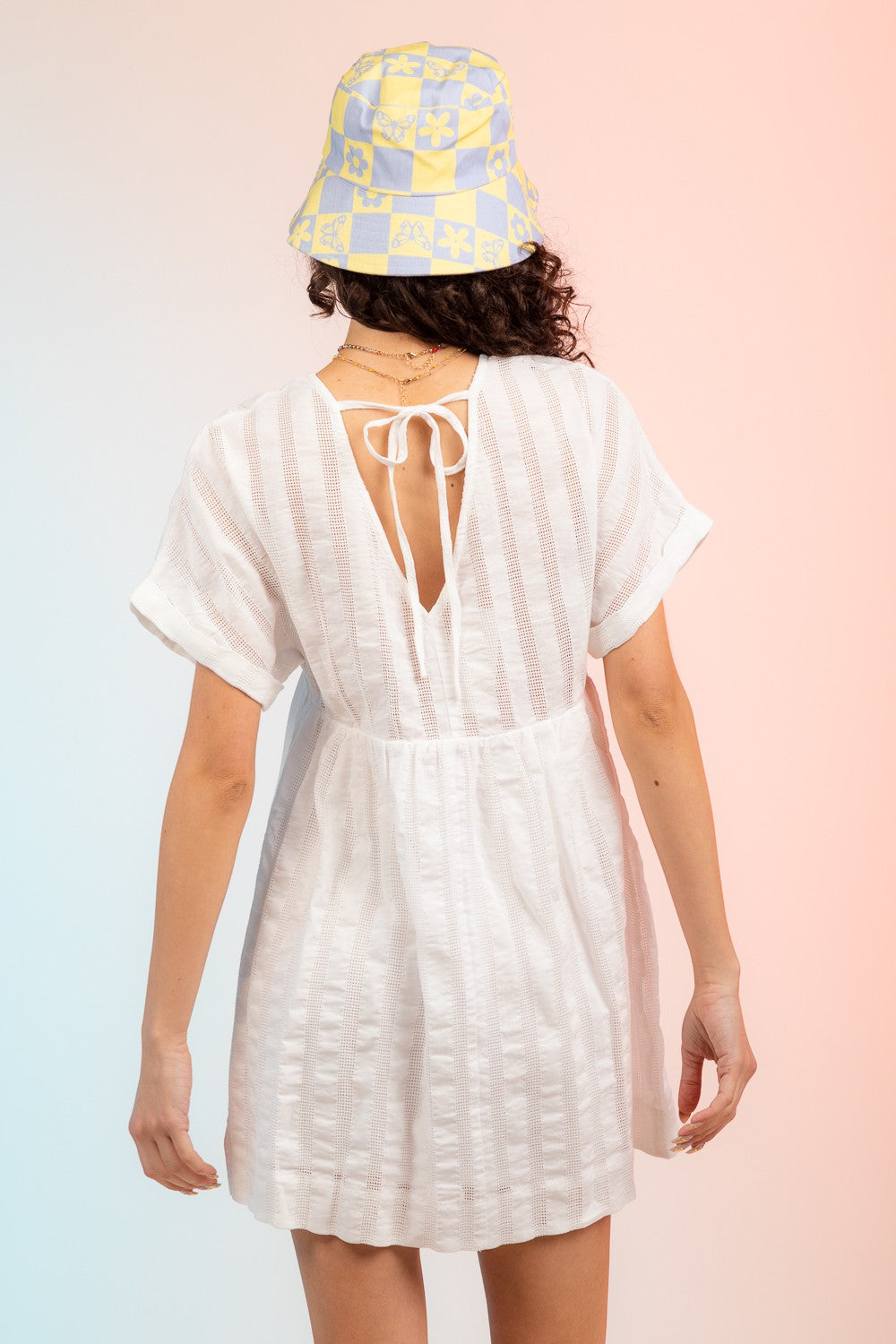 White Open Weave Swim Cover Up