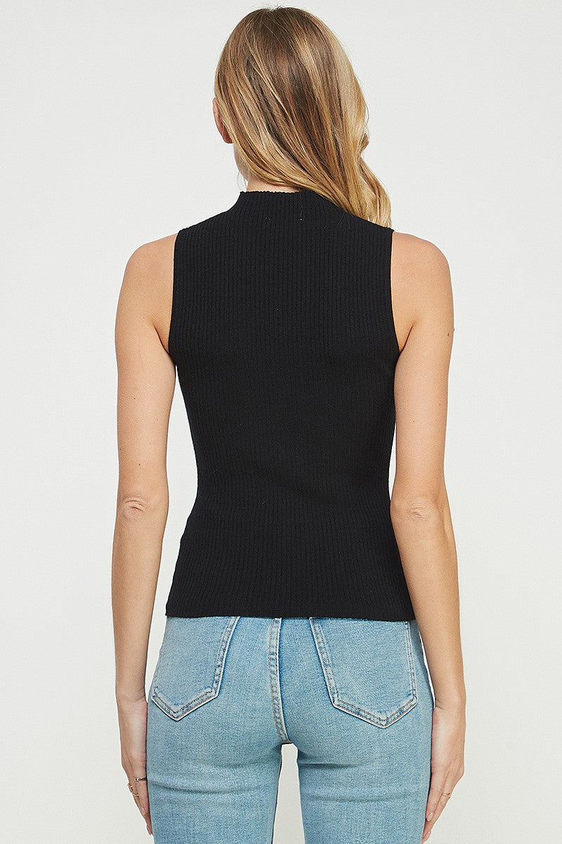 Sonya Ribbed Mock Neck Tank - Multiple Colors