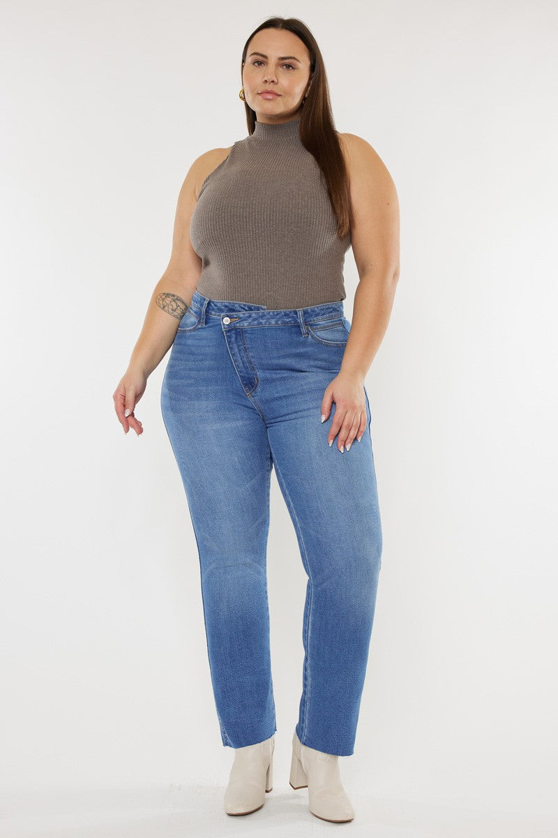 Curvy Crossover Slim Straight KanCan Jeans