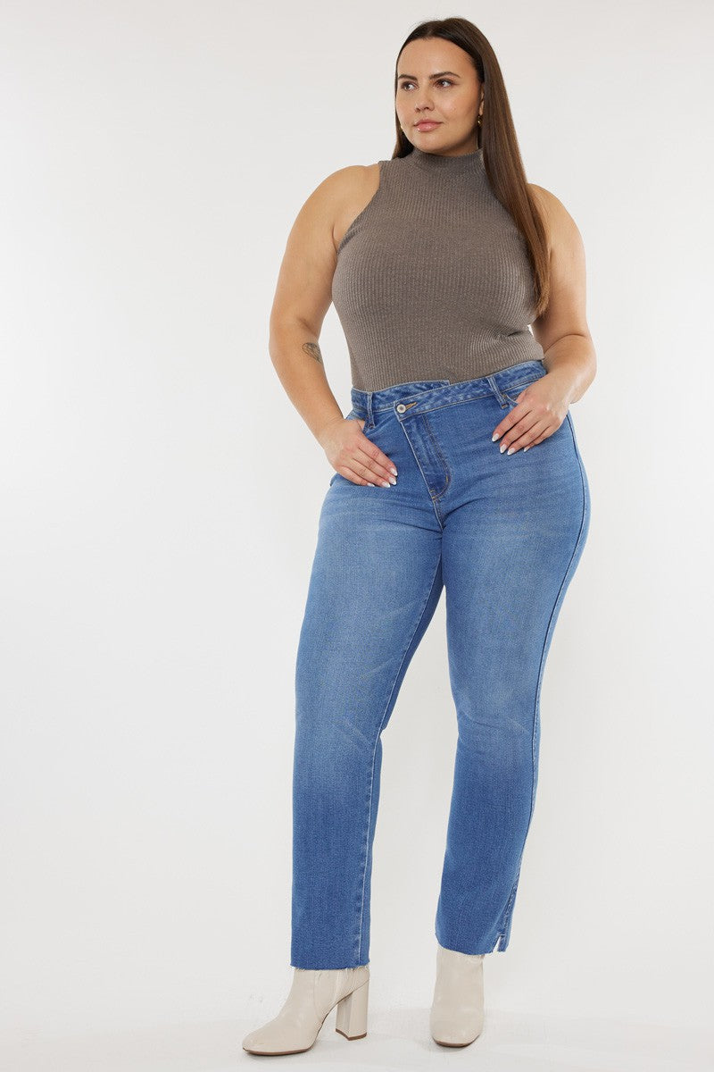 Curvy Crossover Slim Straight KanCan Jeans