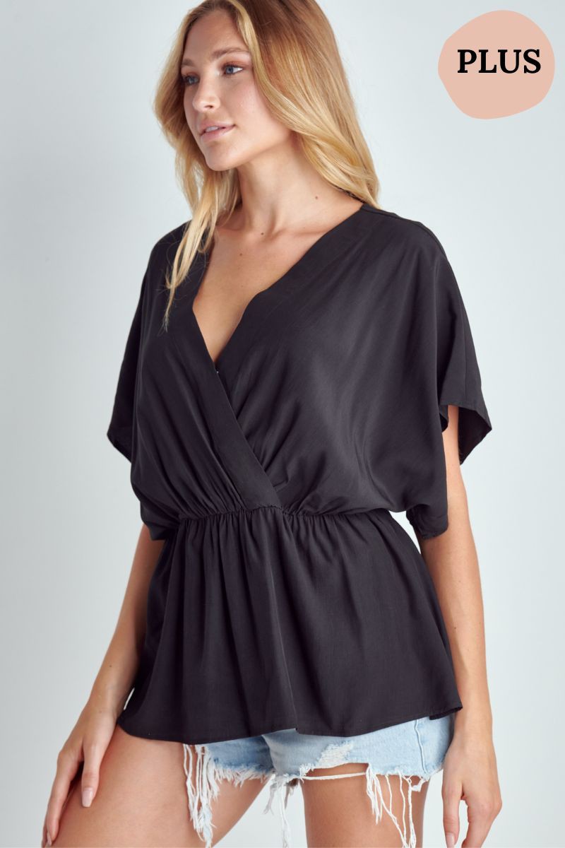 Plus Size Suzi Surplice Top- Multiple Colors
