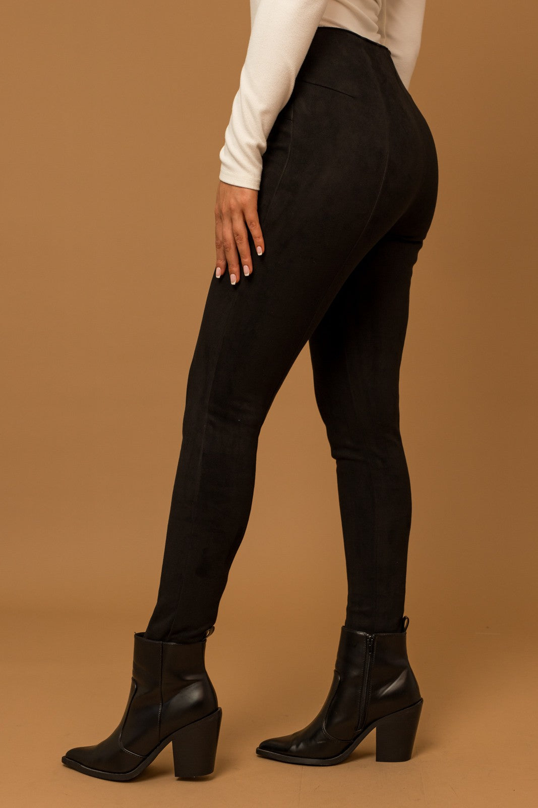 Black Suede Leggings