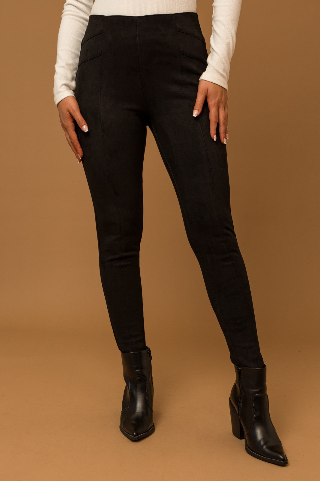 Black Suede Leggings