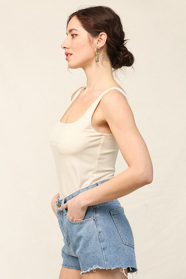 Ribbed Square Neck Tank