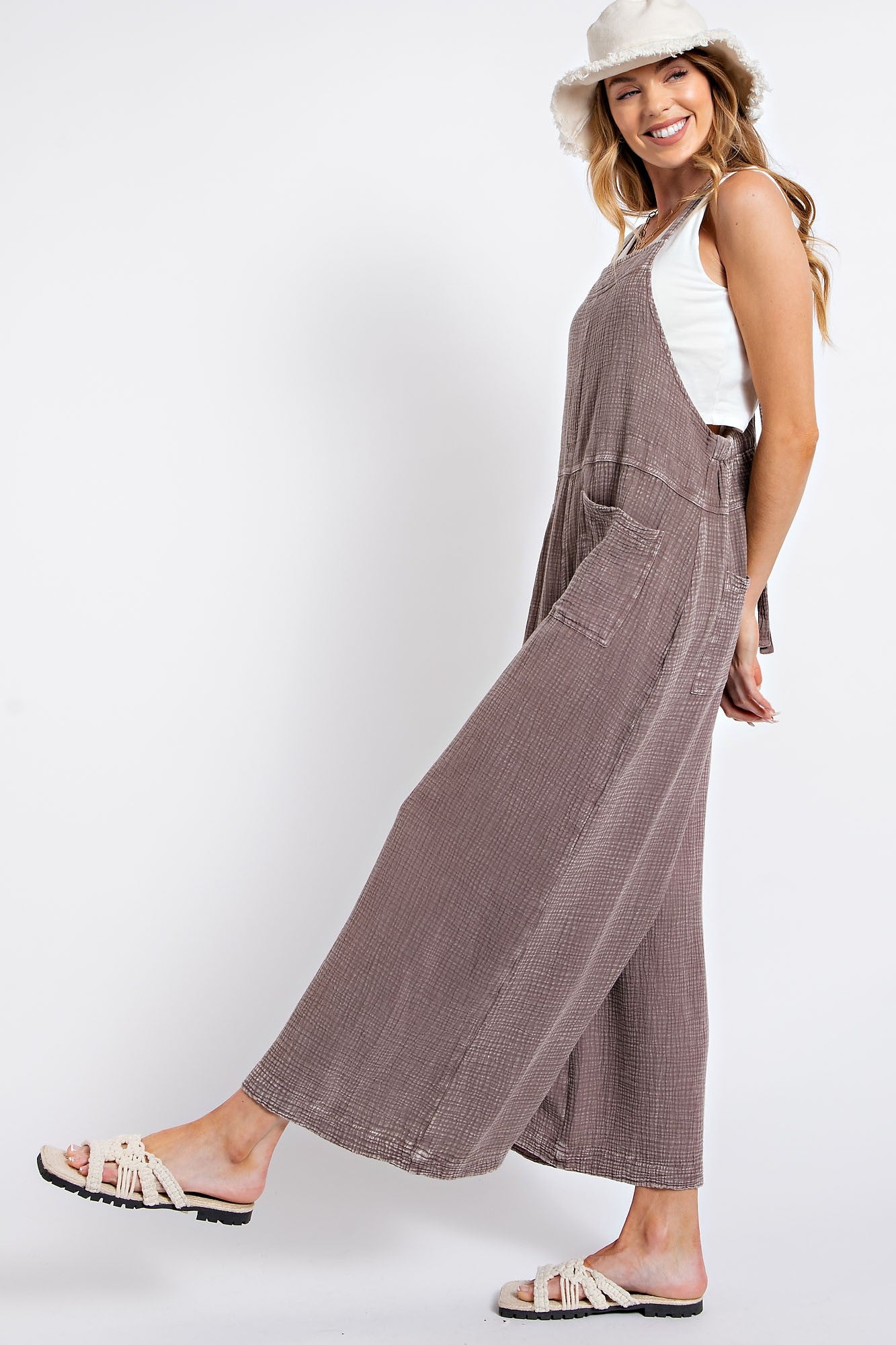 Mineral Washed Cotton Gauze Jumpsuit - New Color