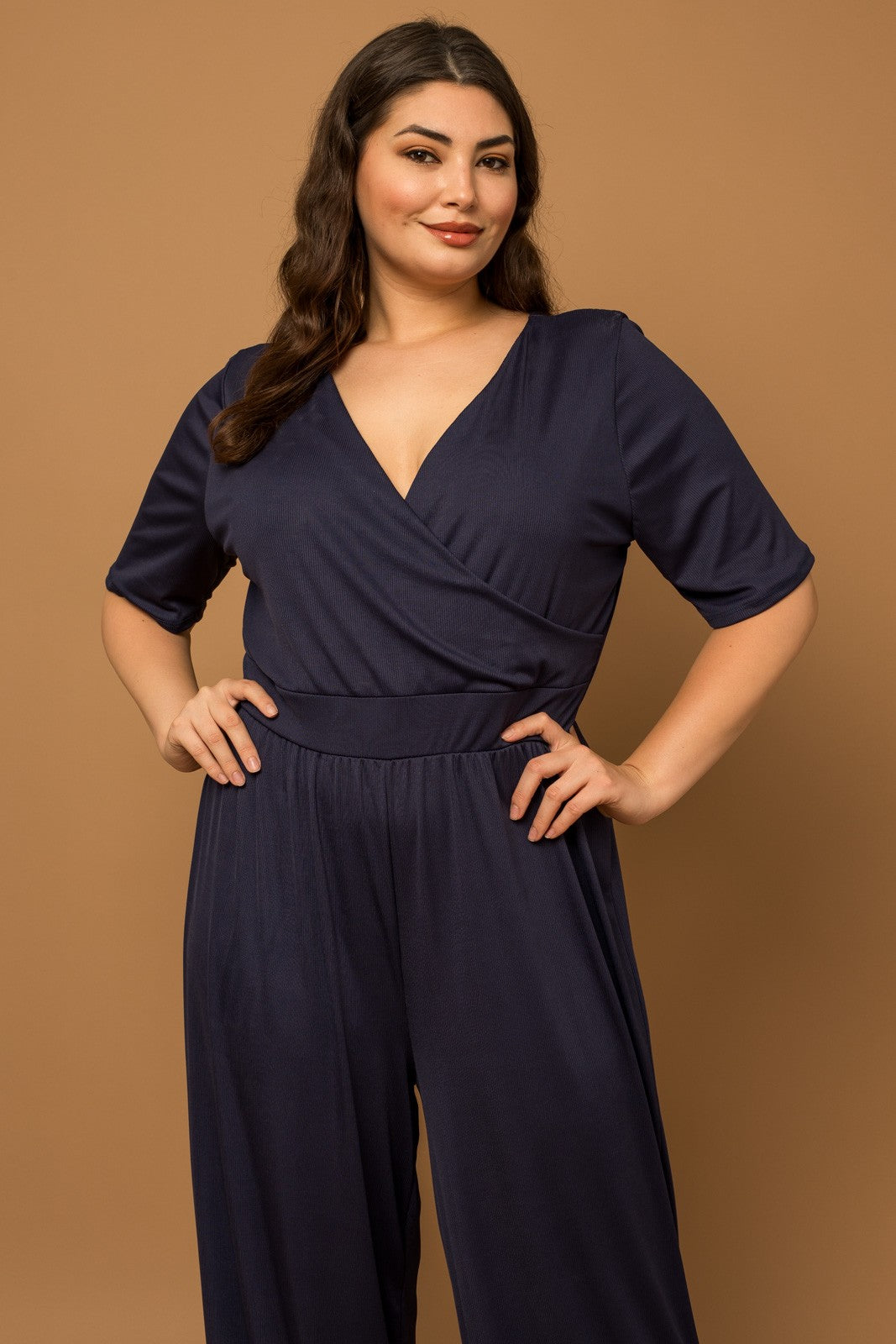 Plus Size Short Sleeve Jumpsuit