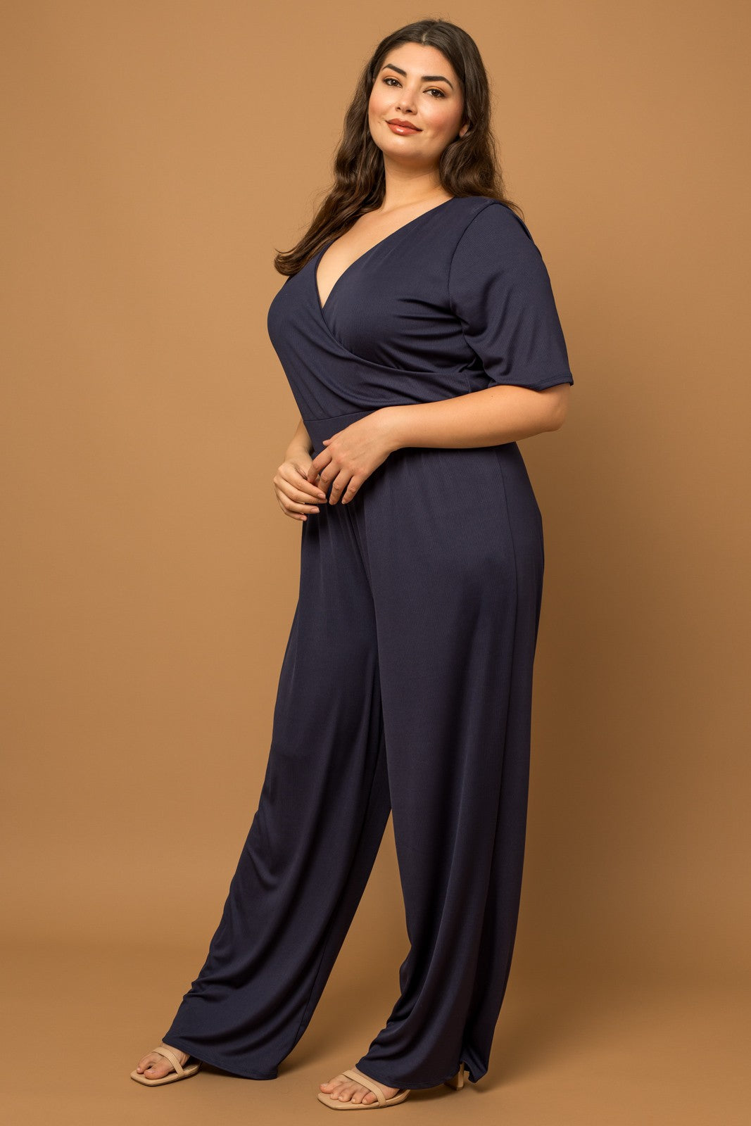 Plus Size Short Sleeve Jumpsuit
