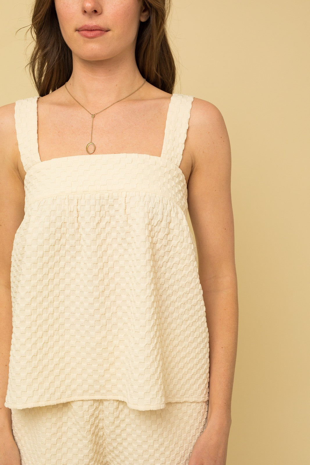 Beige Gingham Set